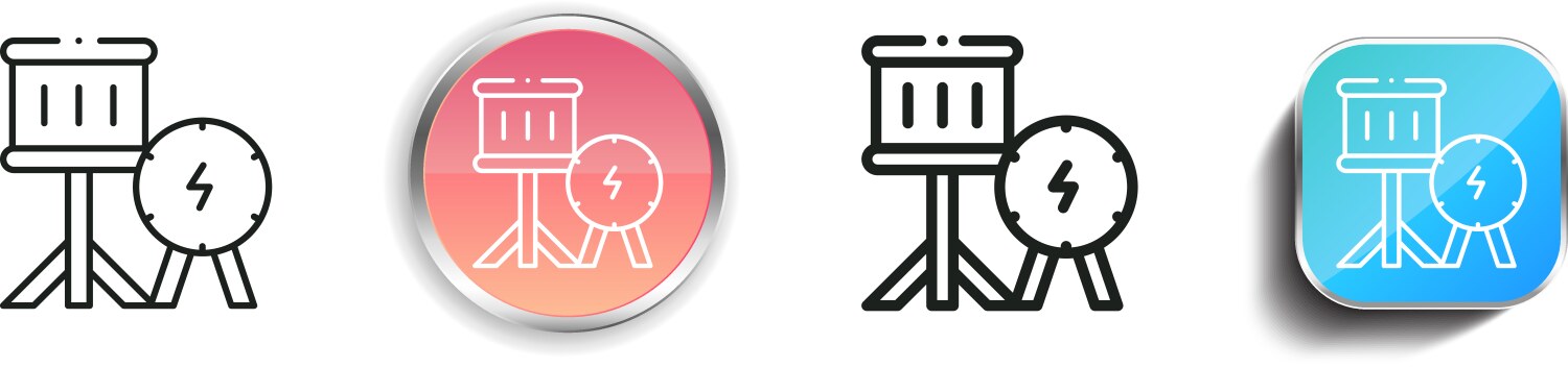 Drum icon thin linear regular and button style vector image