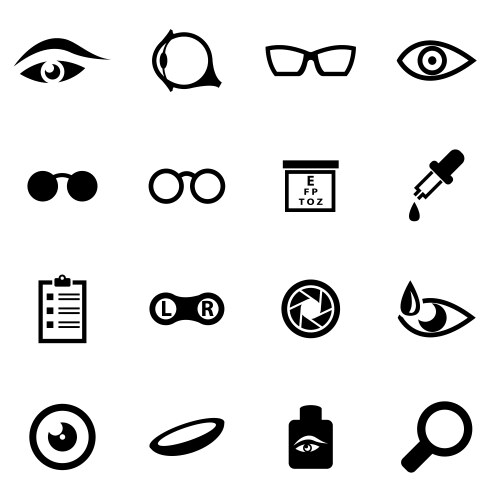 Optometry icon ophthalmology symbols eye doctor Vector Image