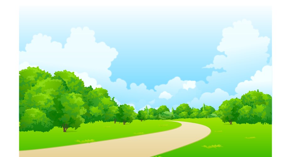 Green landscape with jetty Royalty Free Vector Image