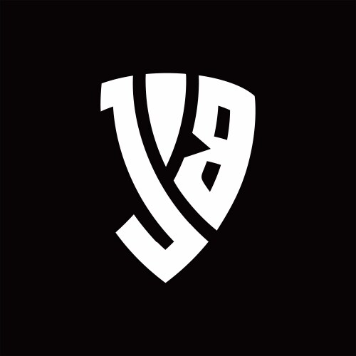 Jb logo monogram with circle shape and square Vector Image