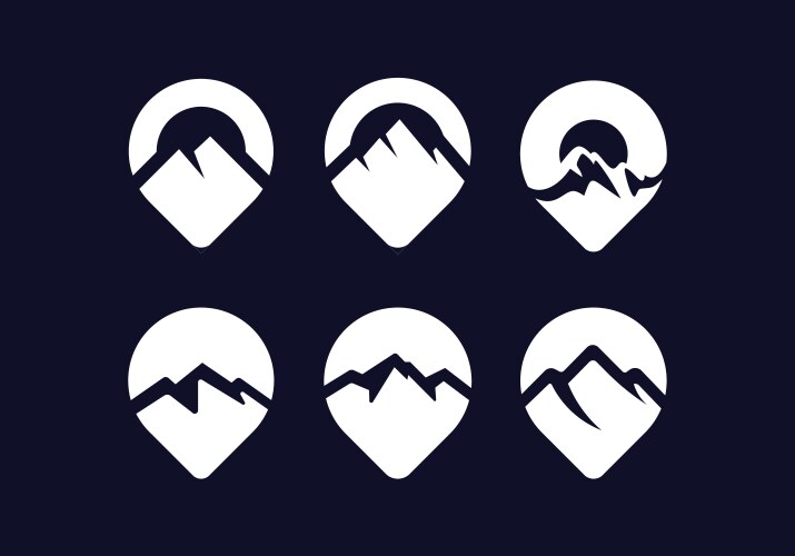 Map pointer with mountain location pin maps vektorbild