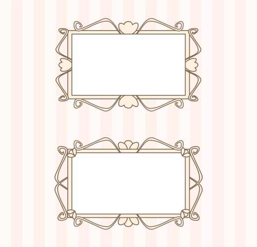 Rectangular hand drawn ornate frames set Vector Image