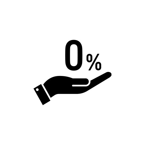 Zero percent icon symbol in flat style – Royalty-Free Vector | VectorStock