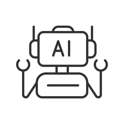 Ai robot icon in line design artificial vector image
