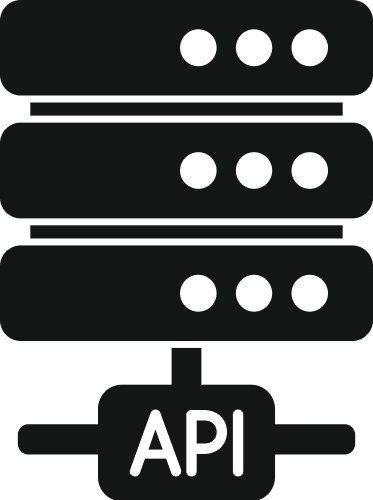 Api server data icon simple gear hosting vektorbild