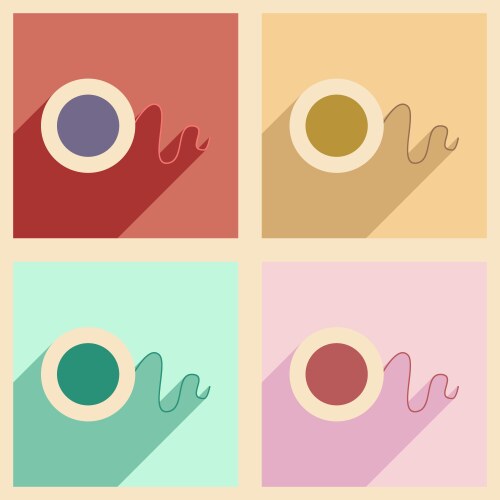 Flat with shadow concept and mobile application vector image