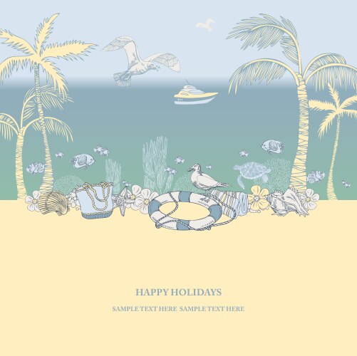 Happy summer holiday background Royalty Free Vector Image