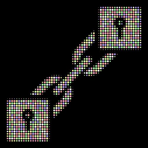 Locker blockchain halftone mosaic of dots vector image