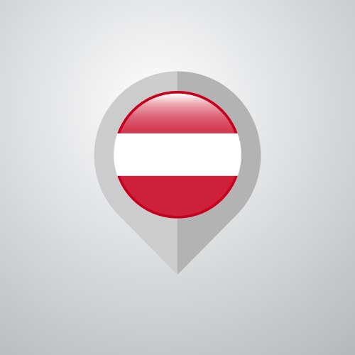 Map navigation pointer with austria flag design vector image