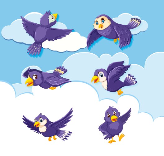 Birds flying on sky Royalty Free Vector Image - VectorStock