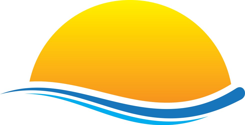 Sunset sea wave logo Royalty Free Vector Image