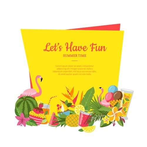 Tropical Summer Cocktail Party Vector Image