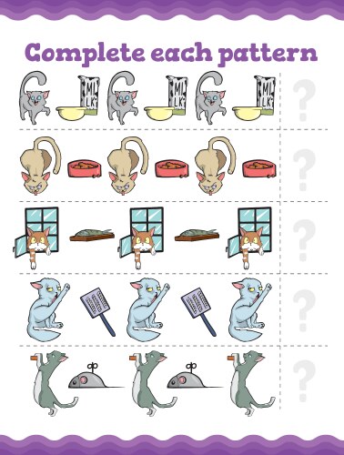 Complete pattern educational game for children Vector Image