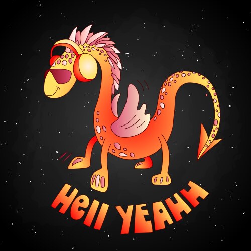 Red cartoon cute dragon Vector Image