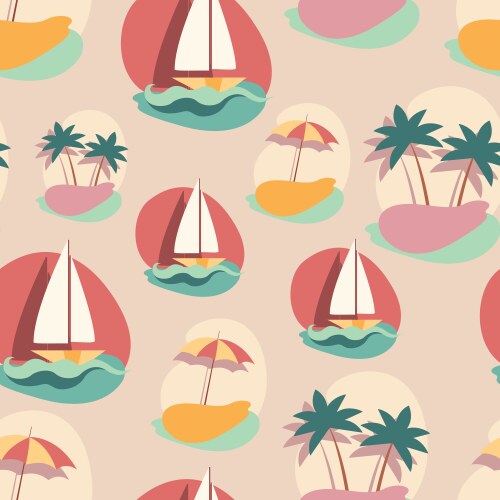 Seamless background pattern with summer elements vector image
