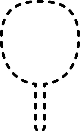 Tracing lines dotted tree outline shape vector image