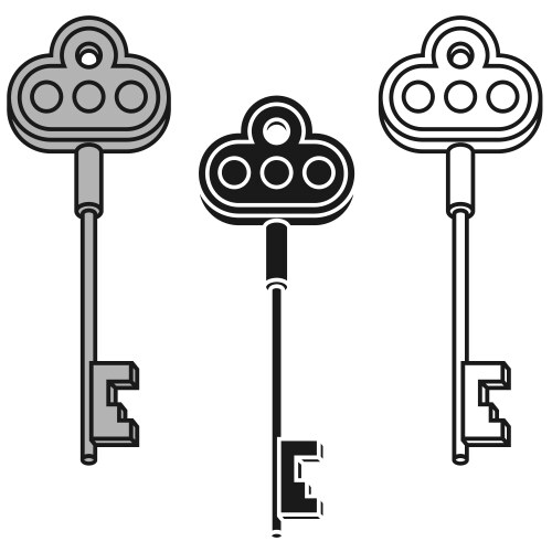 design of keys for old locks locksmith vector image