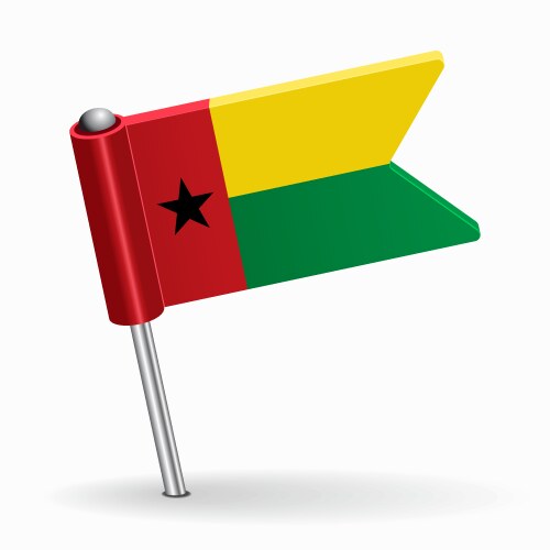 Guinea-bissau flag map pointer layout vector image