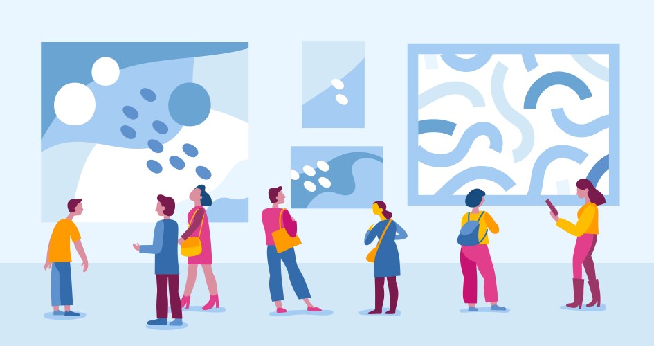 Cartoon in simple style with characters - man Vector Image