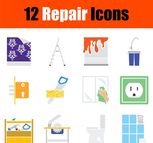 Repair icon set vector image