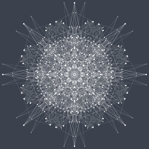 Fractal element with compounds lines and dots big vector image