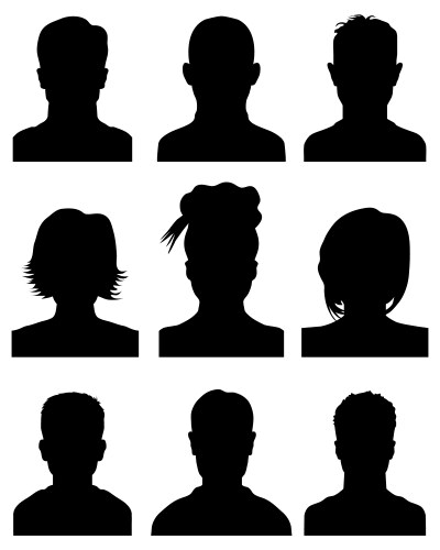 Male and female head silhouettes avatar profile Vector Image