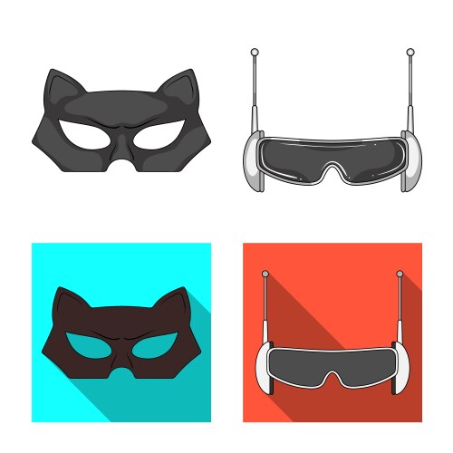 Isolated object of hero and mask icon set vector image