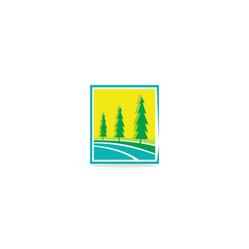 Pine tree sunset nature logo Royalty Free Vector Image