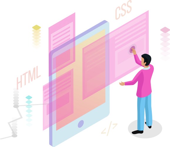 Programming isometric concept vektorbild