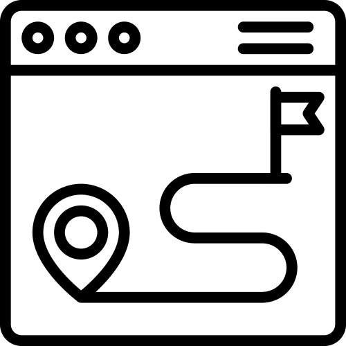 Route map icon location and navigation vector image