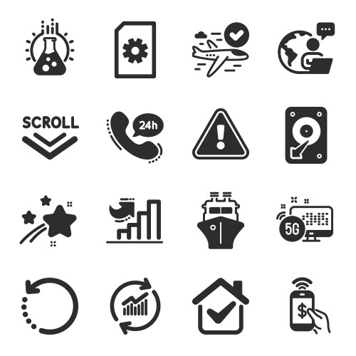 Set business icons such as update data hdd vector image
