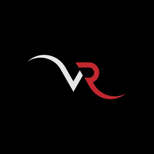 Vr or rv logo and icon designs with black Vector Image