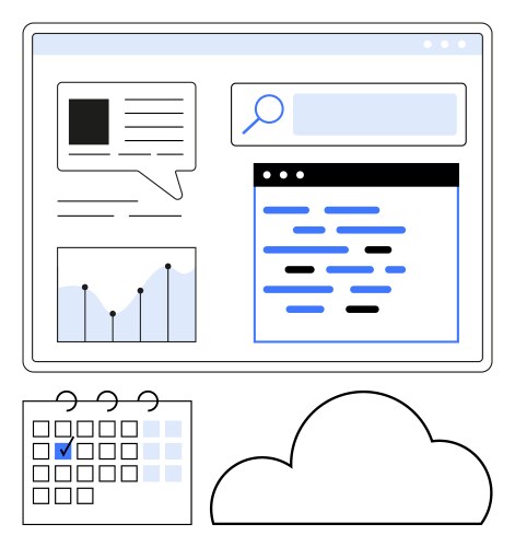 Dashboard interface with graph chat search bar vector image