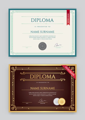 certificate vector image