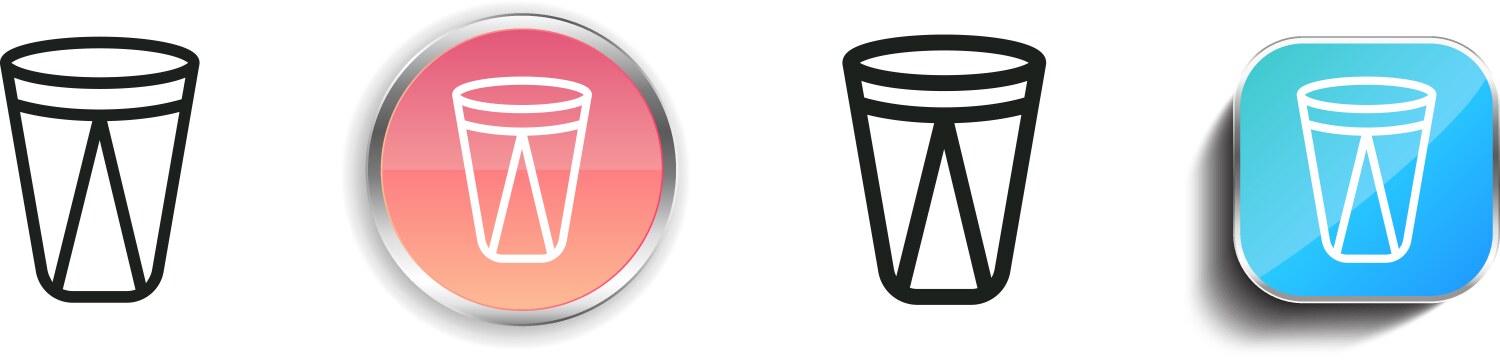 Drum icon thin linear regular and button style vector image
