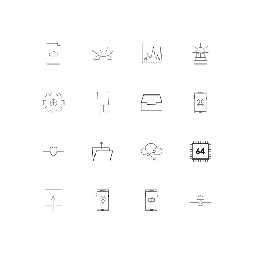 Internet technologies simple linear icons set vector image