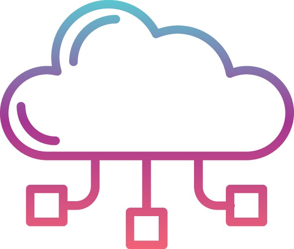 Cloud computing line gradient design vector image