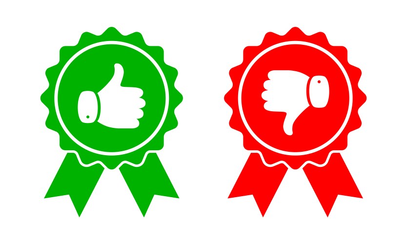 Thumbs up down green red Vector Images & Graphics for Commercial Use ...