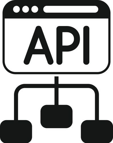 Api scheme gear hosting icon simple code vector image
