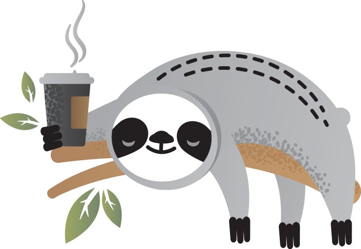 Cute sloth bear animal set Royalty Free Vector Image
