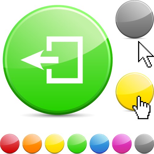 Exit glossy button vector image