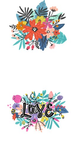 Lovely flowers design with lettering Vector Image