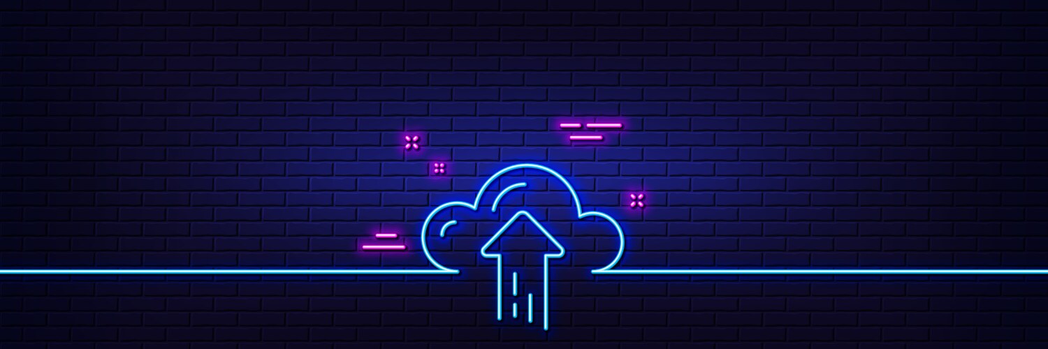 Cloud computing upload line icon internet data vector image