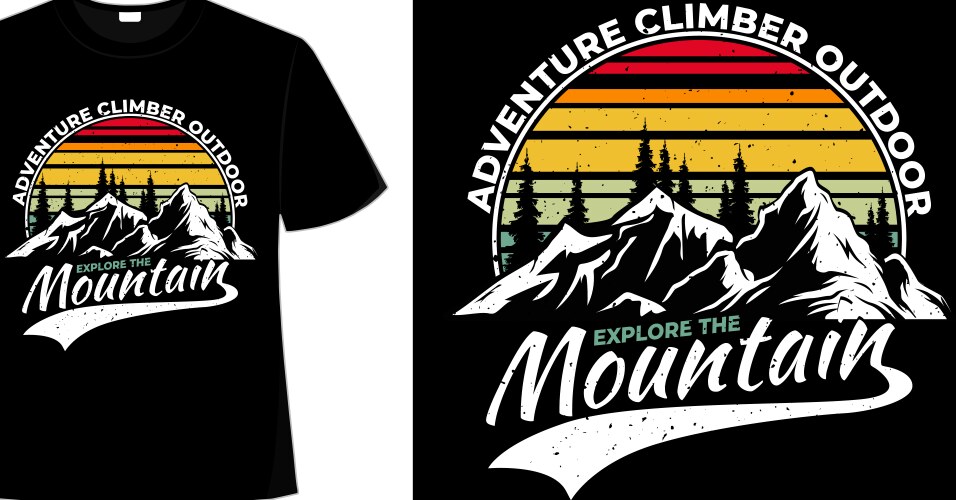 Mountain Adventure T-Shirt Vector Image