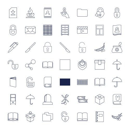 Open icons Royalty Free Vector Image - VectorStock