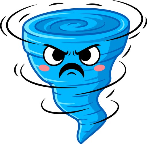 Angry Cartoon Tornado Storm – Royalty-Free Vector | VectorStock