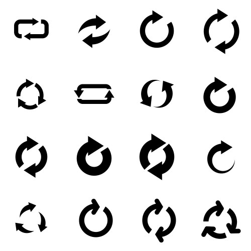 Black bow arrow icons set Royalty Free Vector Image