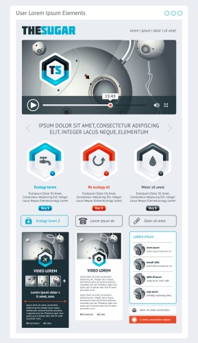 Elements of infographics with buttons and menus vector image