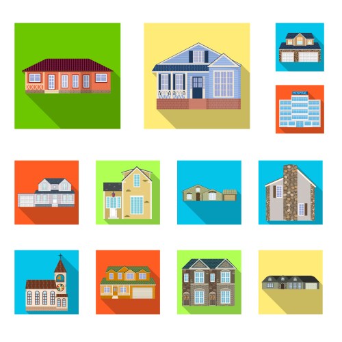 Isolated object of building and front sign vector image