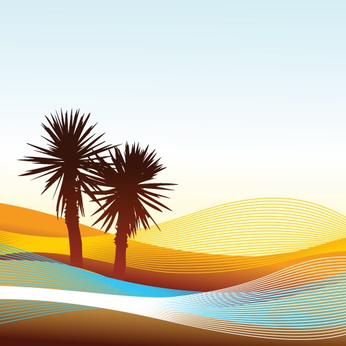 Desert picture Royalty Free Vector Image - VectorStock